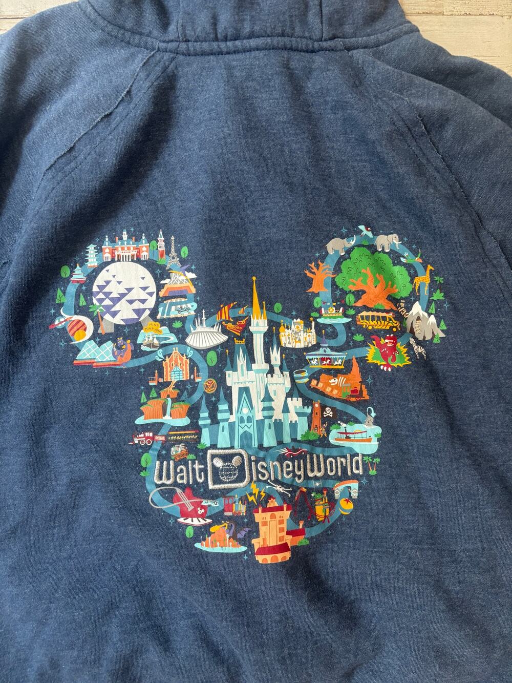 Disneyworld Zip Up Jacket with Hoodie Embroidered EUC Women's S